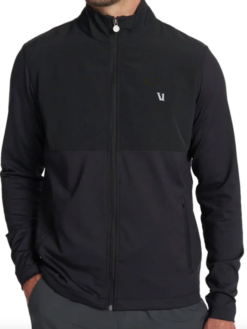 Vuori Jacket Sunday Element Full Zip Black Track Jacket V265 Men's Size L
